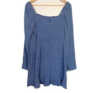 Lola &‎ Grace Dot Print Dress Size S Blue Short Ruffle Long Sleeve Cottage Boho